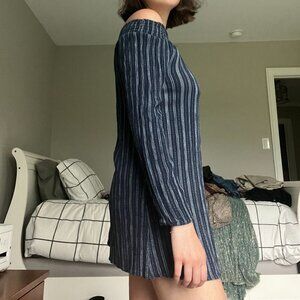 Navy Off the Shoulder Dress